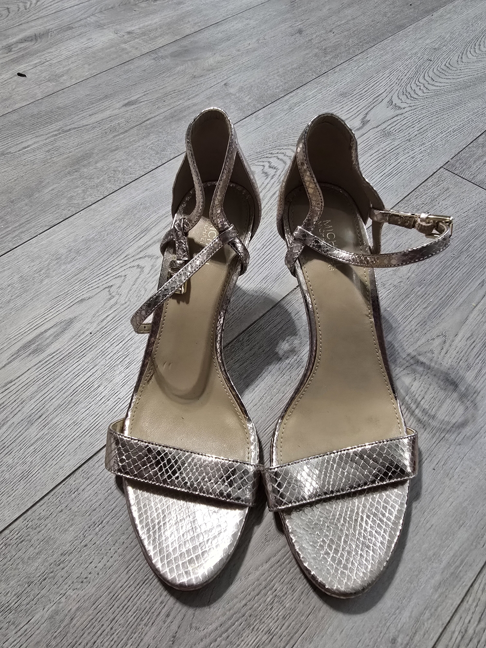 Metallic Rose Gold Ankle-Strap Sandals - Women Michael Kors